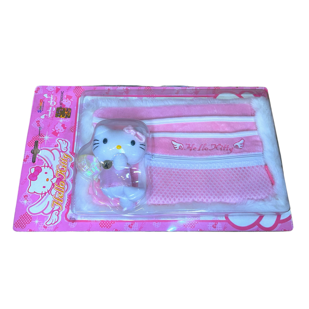 Pink Hello Kitty Angel Faux Fur Car Mirror Cover